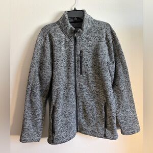 Cody James Men’s Gray Fleece Zip‑Up Sweatshirt Size L Western Jacket Ranchwear